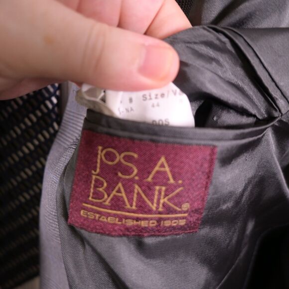 Jos A Bank Mens 44R Gray Glen Check 2-Button Single Vent Wool Sports Coat Blazer - Picture 6 of 10